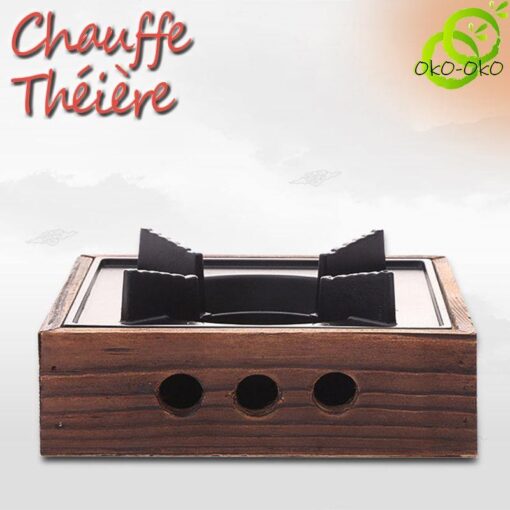 Chauffe Théière en Fonte d'alluminium et Bois | OkO-OkO