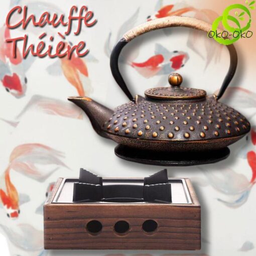 Chauffe Théière en Fonte et Bois pour le thé | OkO-OkO