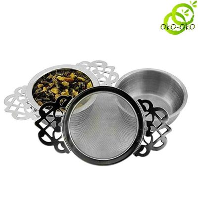 Passoire à Thé En Inox Avec Anse Silicone - Pour Tasse Ou Théière | Lavable | Vert/Argent