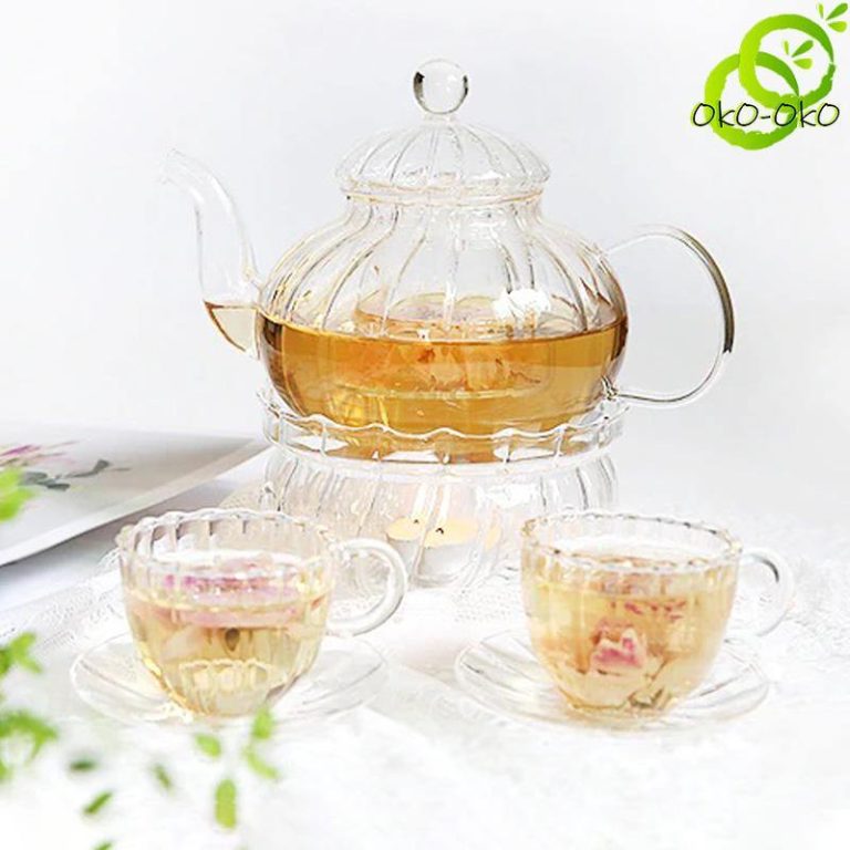 THÉIÈRE EN VERRE AVEC RÉCHAUD