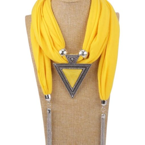 Collier foulard bijou triangle Jaune pas cher OkO-OkO