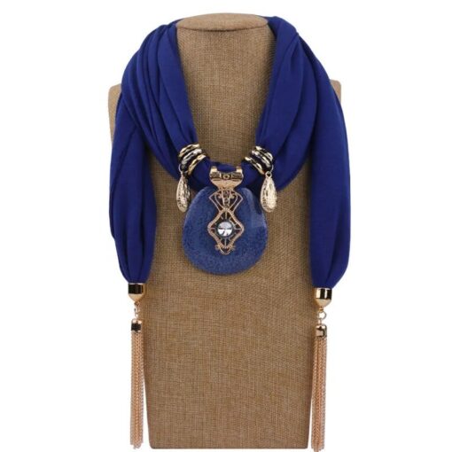 Collier foulard bijou Rond bleu OkO-OkO