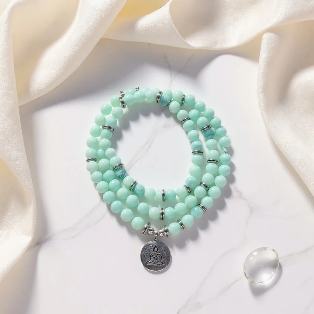 Offrir un bijou spirituel : guide complet des occasions | OkO-OKO™ Bijou Spirituel Collier Mala Amazonite.