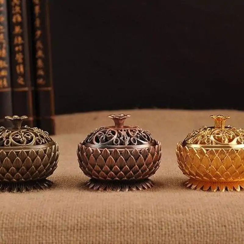 Encens <br> Bruleur Encens Lotus en Bronze. | OkO-OKO™ Bruleur d'encens Lotus Tibétain | oko oko