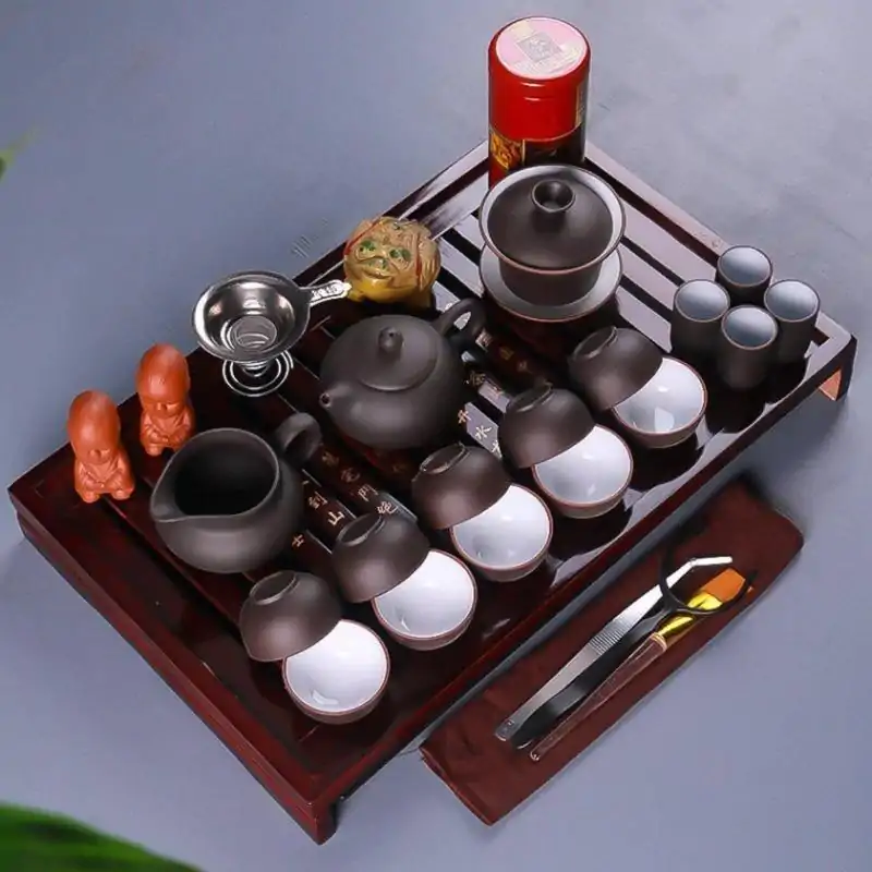 Plateau à thé <br> Service à thé avec plateau (4 Variantes). | OkO-OKO™ Service à thénoir et blanc avec plateau | oko oko