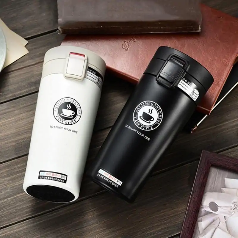 Thermos <br> Mug isotherme étanche 350 & 500 ML. | OkO-OKO™ Mug isotherme étanche blanc et noir | oko oko
