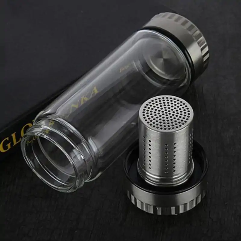 Théière Nomade <br> Avec infuseur. | OkO-OKO™ Thermos en verre transparent et infuseur en inox | oko oko