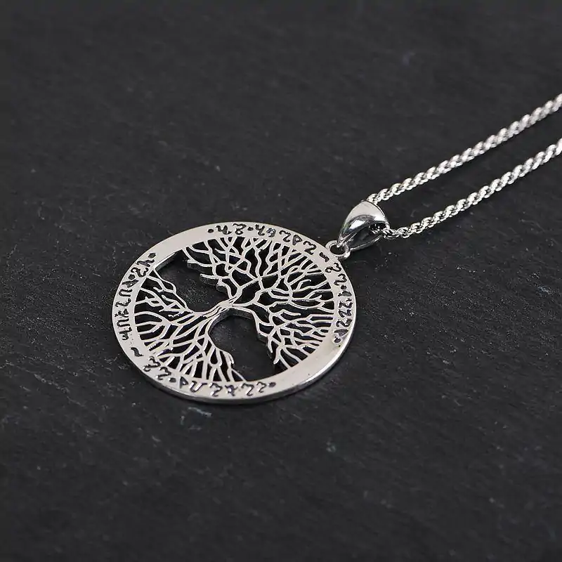 Spiritueller Schmuck Lebensbaum Anhänger 925 Silber. | OkO-OKO™ Lebensbaum-Anhänger Silber 925 ohne Relief | oko oko