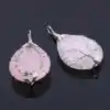 Bijou Lithothérapie <br> Pendentif goutte d'eau (13 variantes). | OkO-OKO™ Pendentif Goutte d'Eau et arbre de vie vue recto verso | oko oko