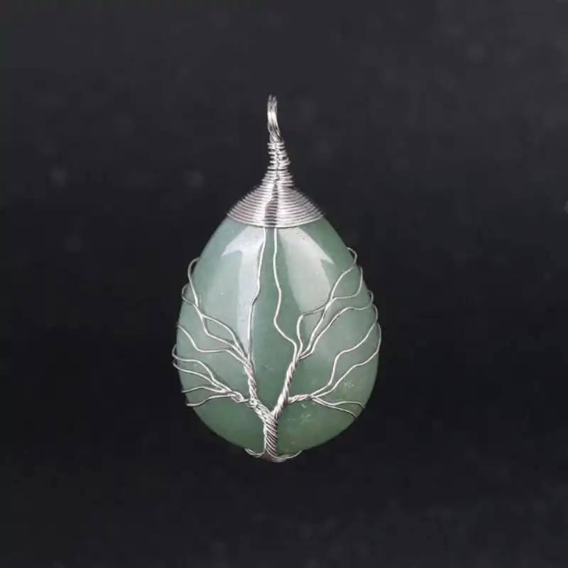 Bijou Lithothérapie <br> Pendentif goutte d'eau (13 variantes). | OkO-OKO™ Pendentif Goutte d'Eau Aventurine Verte | oko oko