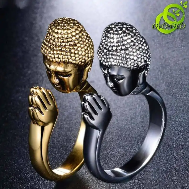 Spiritual Jewelry Buddha Ring. | OkO-OKO™ Gold or silver Buddha ring | oko oko