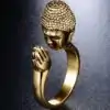 Spiritual Jewelry Buddha Ring. | OkO-OKO™ Gold Buddha ring on black background | oko oko