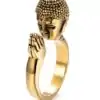 Spiritual Jewelry Buddha Ring. | OkO-OKO™ Gold Buddha ring on white background | oko oko