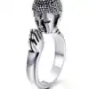 Spiritual Jewelry Buddha Ring. | OkO-OKO™ Silver Buddha ring on white background 2 | oko