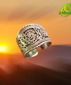 Anillo espiral de plata para el pulgar Mandal | OkO-OkO
