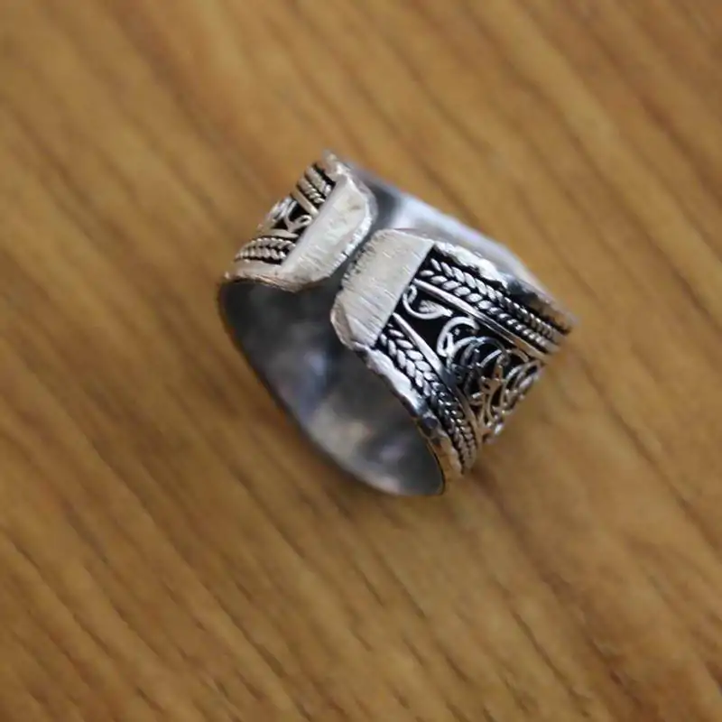 Bijou Spirituel <br> Bague de pouce argent. | OkO-OKO™ Bague de pouce argent mandala nautile | OkO-OkO