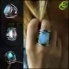 Bague en pierre de lune naturel vraie pierre  | oko oko