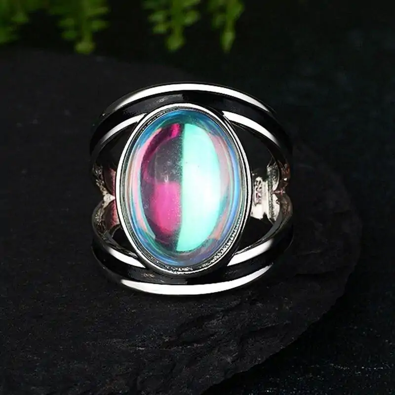 Lithotherapie Schmuck Mondstein Ring. | OkO-OKO™ Mondsteinring auf Stein gesetzt | oko oko