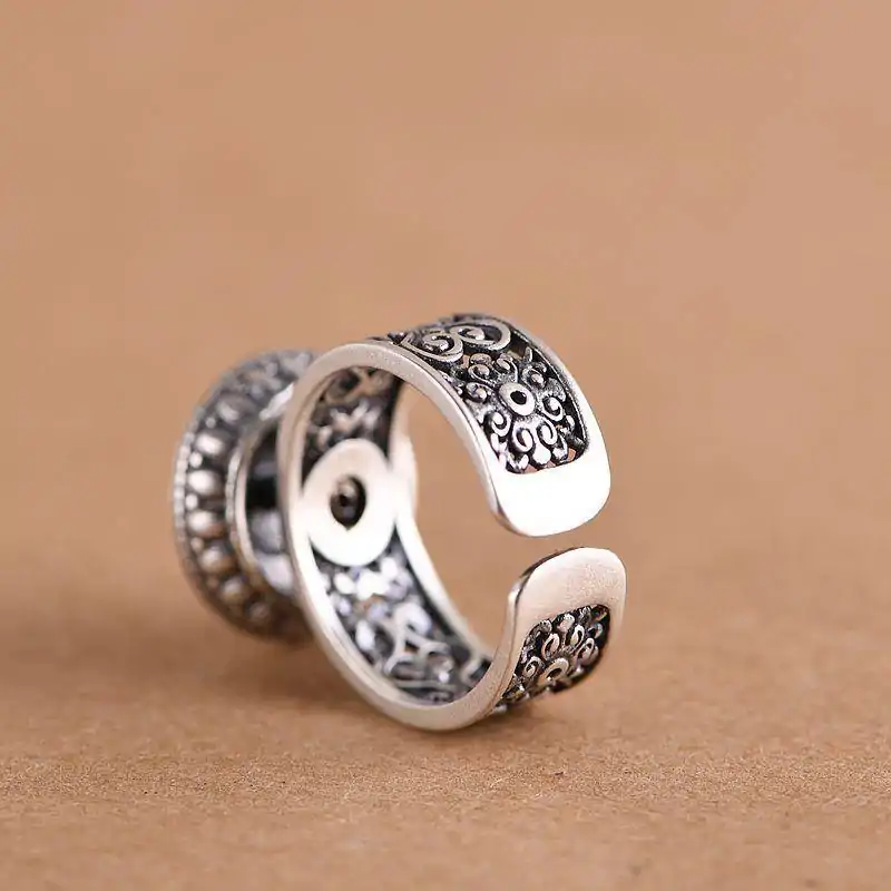 Bijou Spirituel <br> Bague Tibetaine. | OkO-OKO™ Bague Tibetaine avec moulin à prière tournant | OkO-OkO
