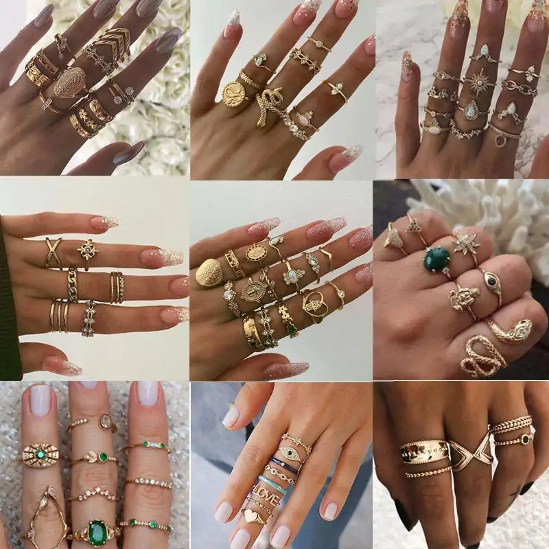 Bijou Etnique et Boho <br> Bague Boho. | OkO-OKO™ Ensemble Boho - Bagues assorties | oko oko