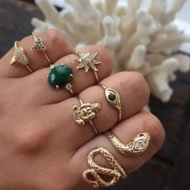 Bijou Etnique et Boho <br> Bague Boho. | OkO-OKO™ Ensemble Boho bouddha- Bagues assorties | oko oko