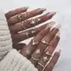 Bijou Etnique et Boho <br> Bague Boho. | OkO-OKO™ Ensemble Boho dorée et blanche- Bagues assorties | OkO-OkO