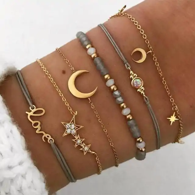 Bijou Etnique et Boho <br> Bague Boho. | OkO-OKO™ Ensemble Boho croissant de lune | OkO-OkO