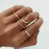 Bijou Etnique et Boho <br> Bague Boho. | OkO-OKO™ Ensemble Boho demie lune Bagues assorties | OkO-OkO