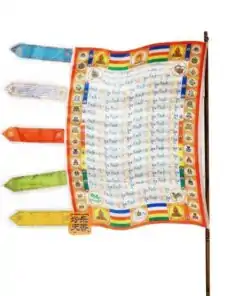 Drapeau Tibetain Cheval du Vent sur fond blanc | OkO-OkO