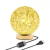 Décoration lumineuse <br>Lampe Déco Ronde en Rotin | OkO-OKO™ Lampe déco fibre naturelle dorée avec prise USB | OkO OkO