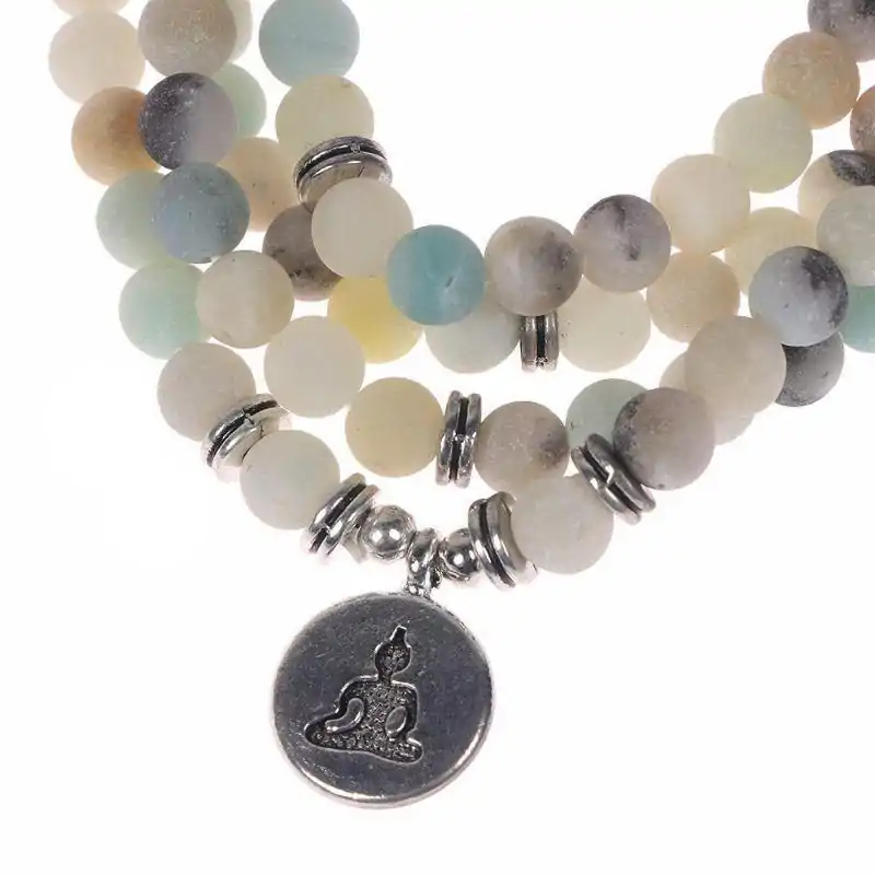 Bijou Spirituel Collier Mala Amazonite. | OkO-OKO™ Collier Mala Amazonite bouddha zoom | oko oko