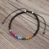 Bracelet 7 Chakras perles de couleurs et noires | oko oko