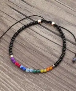Armband 7 Chakras farbige und schwarze Perlen | oko oko