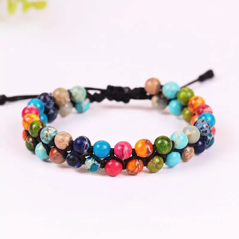 Bijou Lithothérapie <br> Bracelet des 7 Chakras. | OkO-OKO™ Bracelet des 7 Chakras en pierre véritable | oko oko