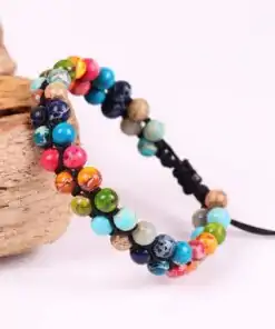 Armband der 7 Chakras aus handgeflochtenem Seil | OkO-OkO