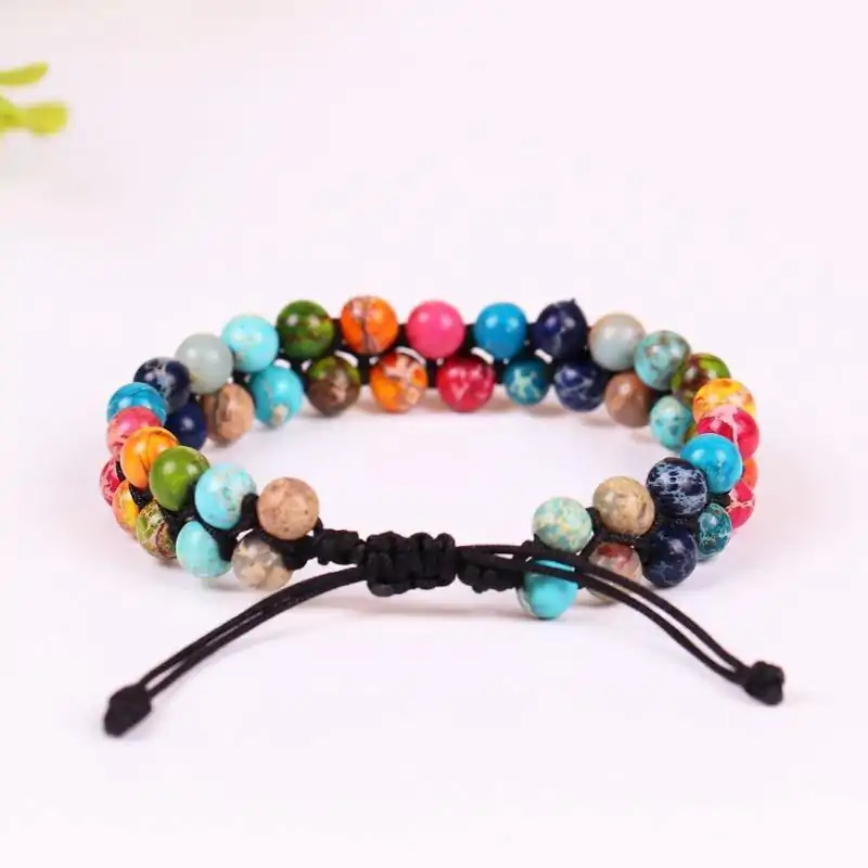 Bijou Lithothérapie <br> Bracelet des 7 Chakras. | OkO-OKO™ acheter Bracelet des 7 Chakras en vraies pierres | oko oko