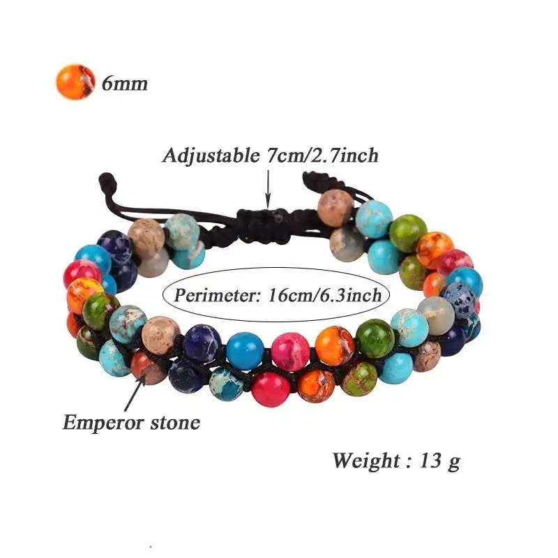 Bijou Lithothérapie <br> Bracelet des 7 Chakras. | OkO-OKO™ Bracelet ajustable des 7 Chakras | oko oko