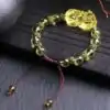 Joyería Espiritual Pulsera Perro de Fô. | OkO-OKO™ Pulsera de cristal amarillo natural, puesta oko oko