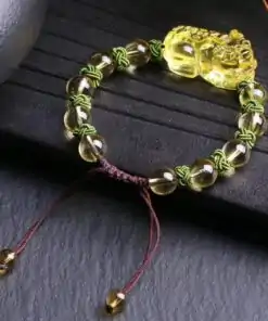 Pulsera de cristal amarillo natural, puesta oko oko