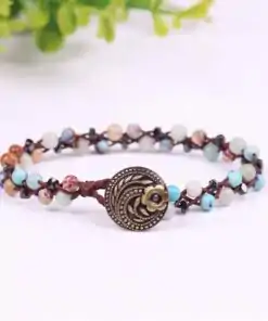 pulsera emperador-piedra-y-amazonita cara oko-oko