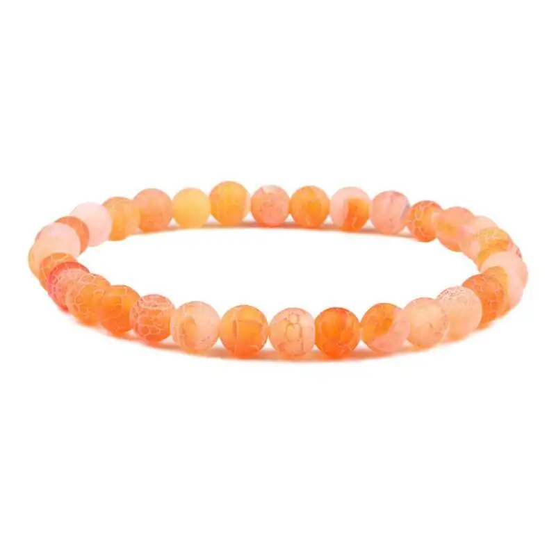 Bijou fantaisie <br> Bracelet pierre naturelle. | OkO-OKO™ Bracelet pierre naturelle orange 6 mm | oko oko