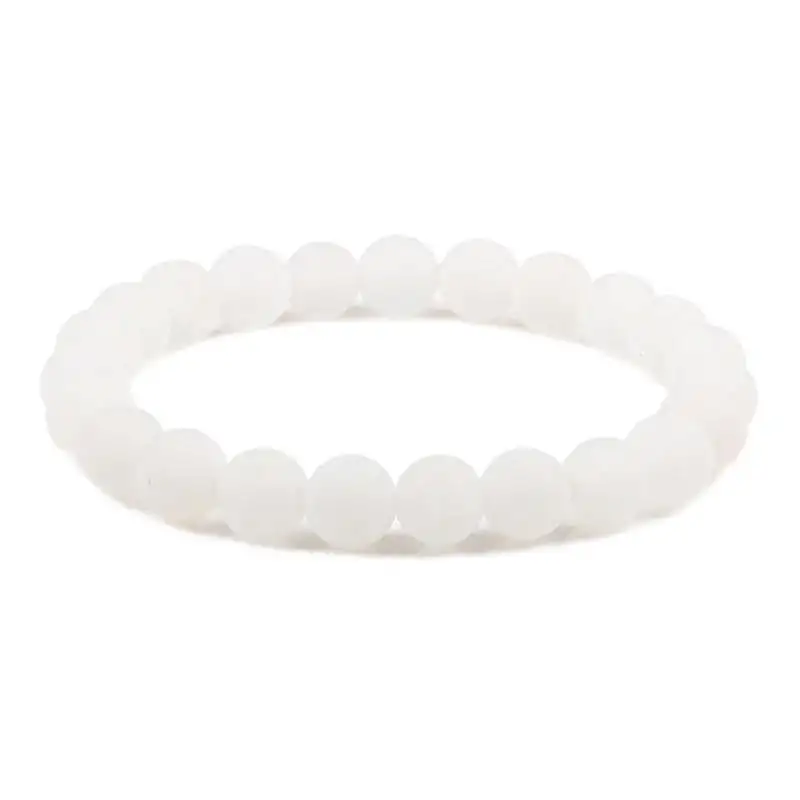 Bijou fantaisie <br> Bracelet pierre naturelle. | OkO-OKO™ Bracelet pierre naturelle blanche 8 mm | oko oko