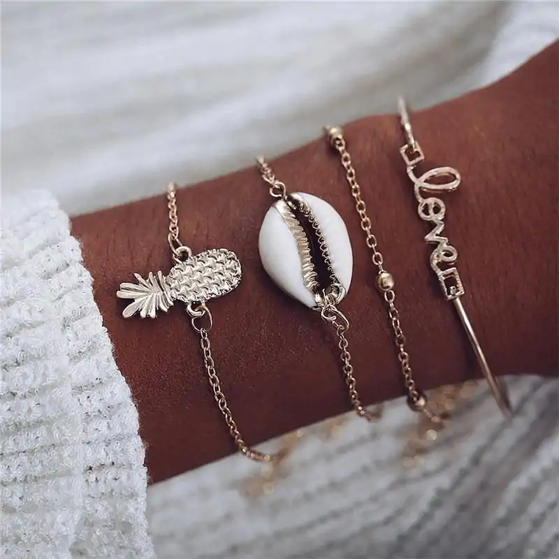 Bijou Etnique et Boho <br> Bracelet Boho. | OkO-OKO™ Ensemble Boho -ananas Bracelet animal assortis | OkO-OkO