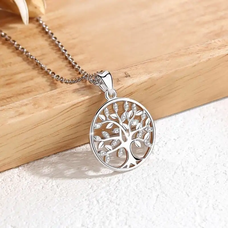 Bijou Spirituel <br> Collier arbre de vie argent. | OkO-OKO™ Collier pendentif Arbre de Vie Argent | OkO-OkO