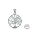 Bijou Spirituel <br> Collier arbre de vie argent. | OkO-OKO™ Pendentif Arbre de Vie Argent sur fond blanc variante 1 | OkO-OkO