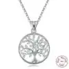 Bijou Spirituel <br> Collier arbre de vie argent. | OkO-OKO™ Collier avec chaine assortie Arbre de Vie Argent | OkO-OkO
