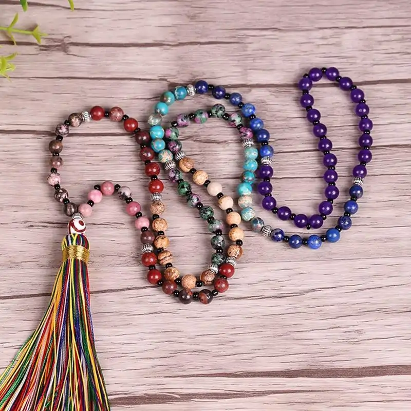 Bijou Spirituel <br> Collier Mala 7 Chakras. | OkO-OKO™ Collier Mala 7 Chakras | OkO-OkO
