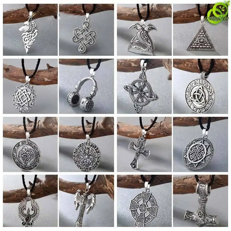 Bijou Homme <br> Collier Amulette Homme. | OkO-OKO™ Collier pour hommes 16 variantes nordique viking punk slave| OkO-OkO.com
