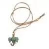 collar de cuero con elefante de latón | oko oko