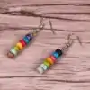 7 Chakras Earrings made of natural stones on wood | OkO-OkO
